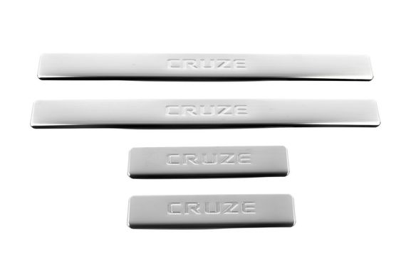 Накладки на пороги (4 шт, OmsaLine) для Chevrolet Cruze 2009-2015 гг | Зображення 2