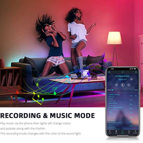 Светодиодная RGB лампочка Smart bulb light 1 with Bluetooth E27 with app White | Зображення 5