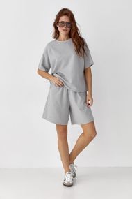 Спортивний костюм із шортами - сірий цвет, ONE SIZE (є розміри)