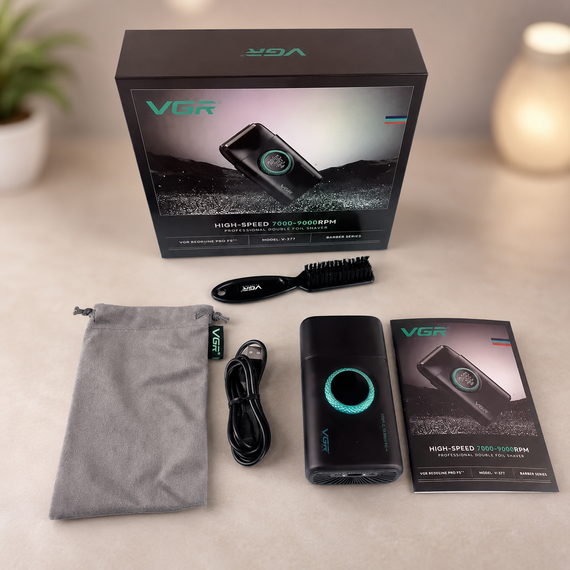 Бритва VGR 378 Black / Шейвер двойное лезвие, триммер / Бритва с LED дисплеем | Зображення 3
