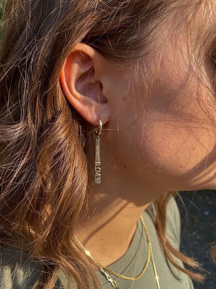 Серьги из желтого золота LOVE | Зображення 3