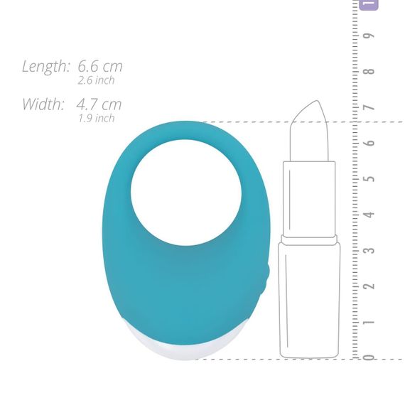 Ерекційне кільце Cala Azul Jose Vibrating Cockring з вібрацією, USB, водонепроникне IPX7, стимуляція | Зображення 6