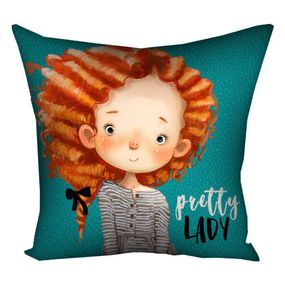 Подушка габардинова з принтом Pretty lady 40x40 (4P_19F030)