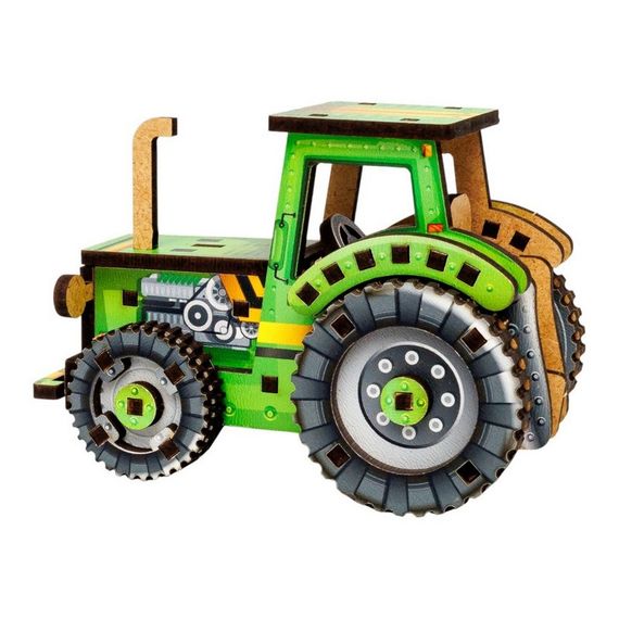 Дитячий дерев'яний 3D конструктор "Tурбо трактор" Puz-00960, 71 деталь | Зображення 4