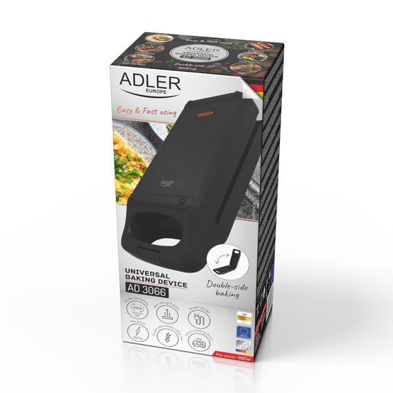 Електрогриль контактний Adler AD 3066, антипригарні пластини, гриль для сніданків | Зображення 9