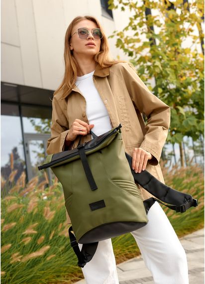 Жіночий рюкзак Sambag RollTop X хакі 41 х 27 х 18 см (24320119) | Зображення 8