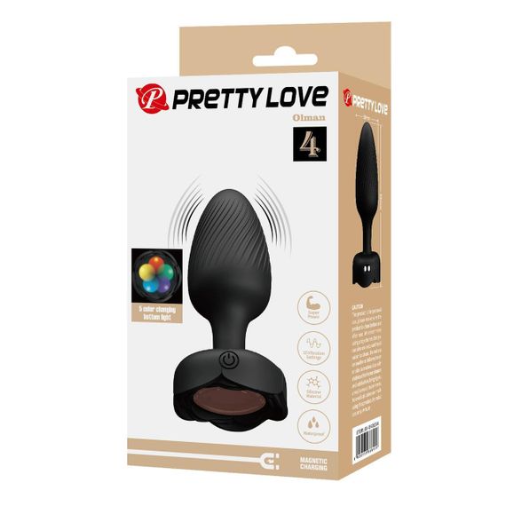 Анальна пробка з вібрацією PRETTY LOVE Olman, 10 Wibracji, Silikon Sex Aura | Зображення 5