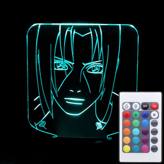 Акриловый светильник-ночник с пультом 16 цветов Учиха Итачи 5 tty-n001610
