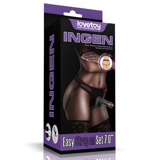 Страпон - Ingen Easy Strap-On Set 7" Black Sex Aura