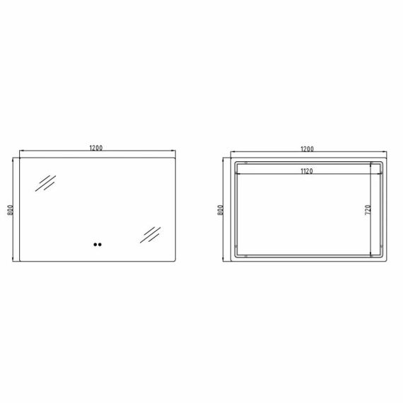 Дзеркало Qtap Taurus (TA2) 1200×800 мм з LED-підсвічуванням Touch, з антизапотіванням, з димером, рег. темп. кольору (3000-6500K) | Зображення 1