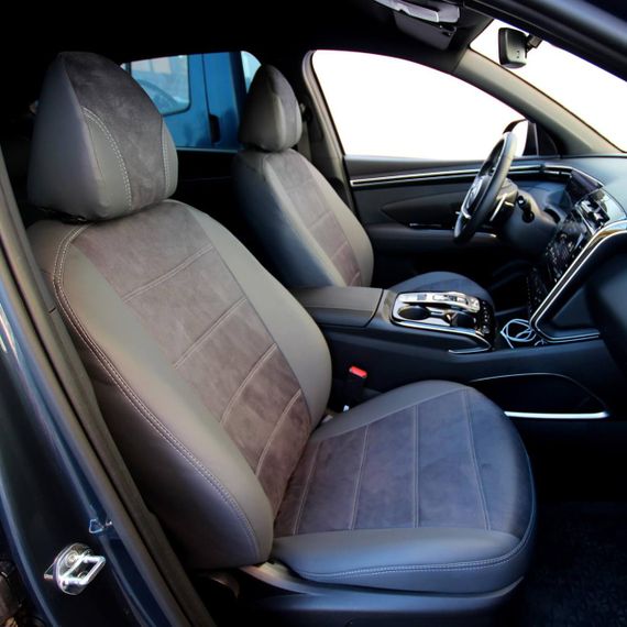 Чохли на сидіння з екошкіри та антари Nissan Qashqai + 2 1 поколение 2010-2014 EMC-Elegant | Зображення 3
