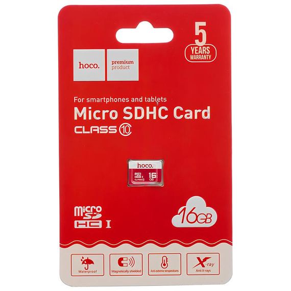 Карта пам'яті Hoco microSDHC Class 10 - 16GB (без адаптера) Marsala | Зображення 1