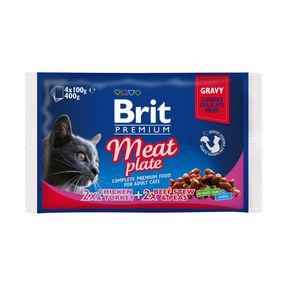 Набір вологого корму Brit Premium "М'ясна тарілка" у соусі 4 шт.