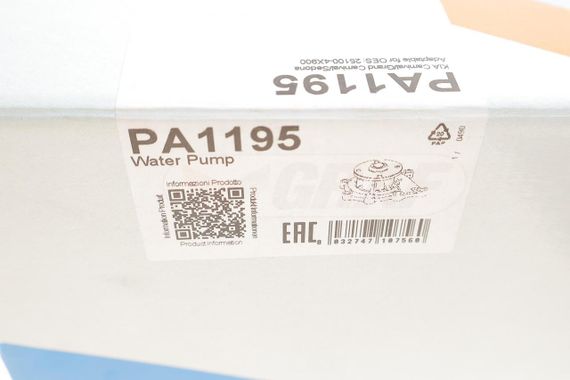 Помпа воды Kia Carnival 2.9CRDi 06- R B  8 лоп  PA1195 | Зображення 8