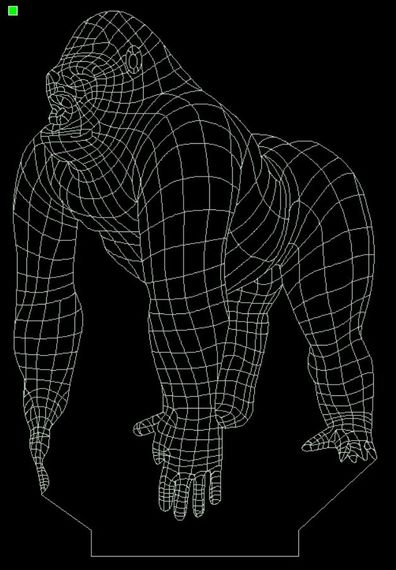 Акриловый светильник-ночник горила белый tty-n000702