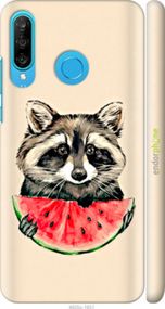 Чохол на Huawei P30 Lite Єнотик з кавуном "4605m-1651-2448"