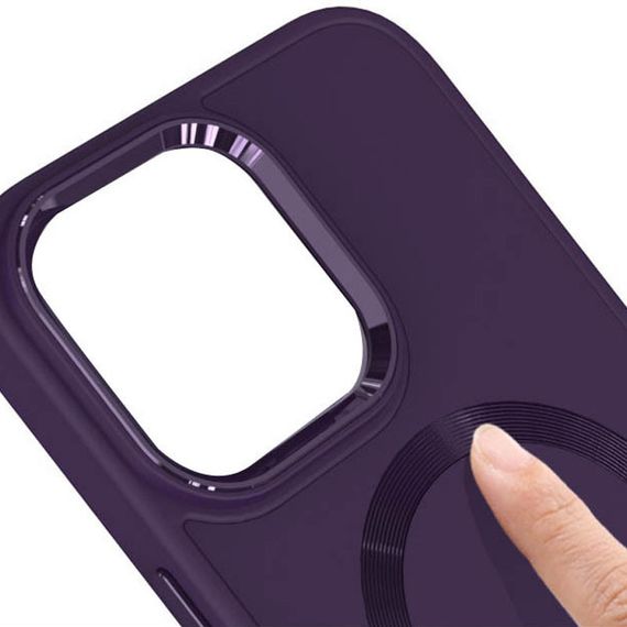 TPU чохол Bonbon Metal Style with MagSafe для Apple iPhone 15 (6.1") Фіолетовий / Dark Purple | Зображення 3
