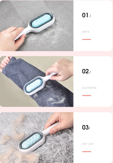 Гребінець-щітка SV Long Green B Towel для вичісування вовни тварин із серветками Рожевий (sv3072lpb) | Зображення 3