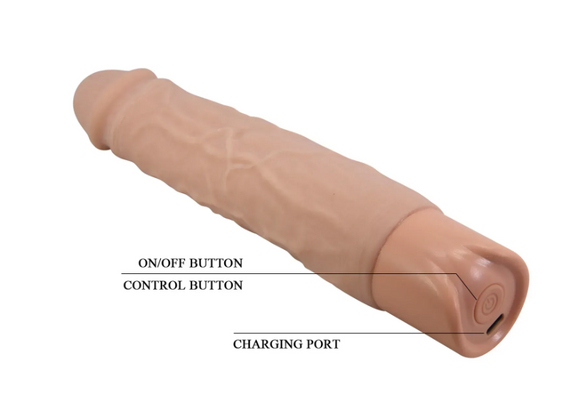 Перезаряджуваний реалістичний вібратор Pretty Love - Osric Realistic Vibrating Dildo, BW-500081 Sex Aura | Зображення 4