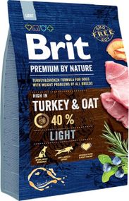 Корм Brit Premium Dog Light сухий з індичкою для собак із зайвою масою тіла 3 кг
