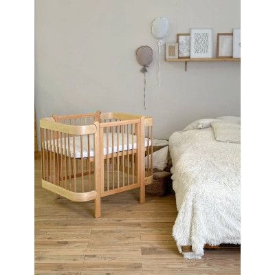 Кроватка Ingvart трансформер Nika 60 Slim с опускной боковинкой (60х94, 60х120) натуральная (8729001028) | Зображення 3