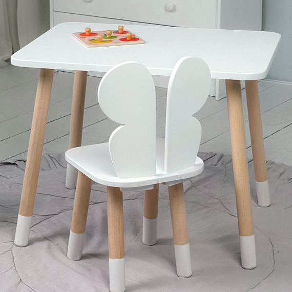 Дитячий прямокутний столик 46х60х45, стіл у дитячу від 1 року, білий | Зображення 5