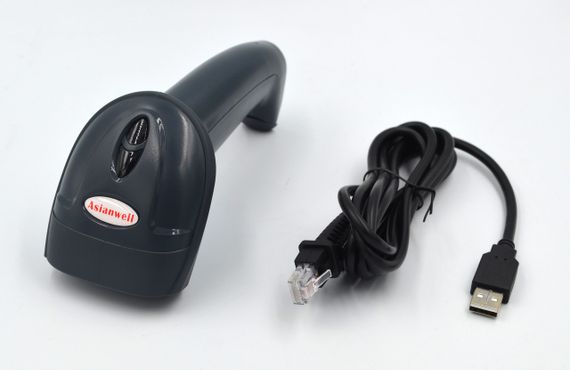 CCD 1D, 2D провідний імідж-сканер штрих-кодів, QR кодів AsianWell AW-2255W | Зображення 1