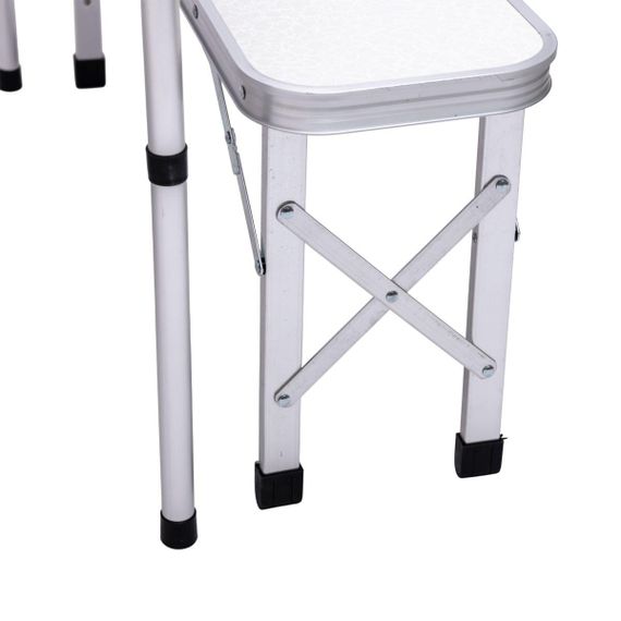 Комплект туристичний стіл + 2 лавки складні меблі Білий Lugi JY-9060W | Зображення 6