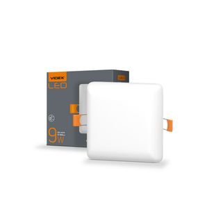 Світильник вбудований LED Videx 9W 4100K безрамковий квадратний VL-DLFS-094