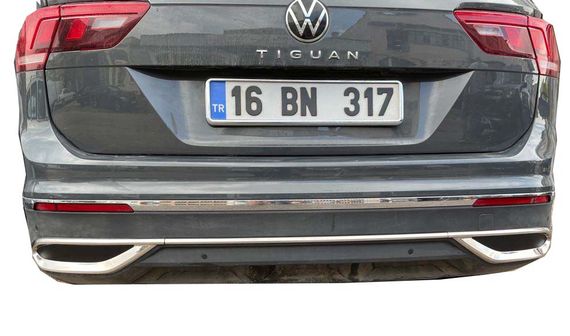 Накладки имитация выхлопных насадок 2020-2025 (3 шт, нерж) OmsaLine - Итальянская нержавейка для Volkswagen Tiguan | Зображення 1