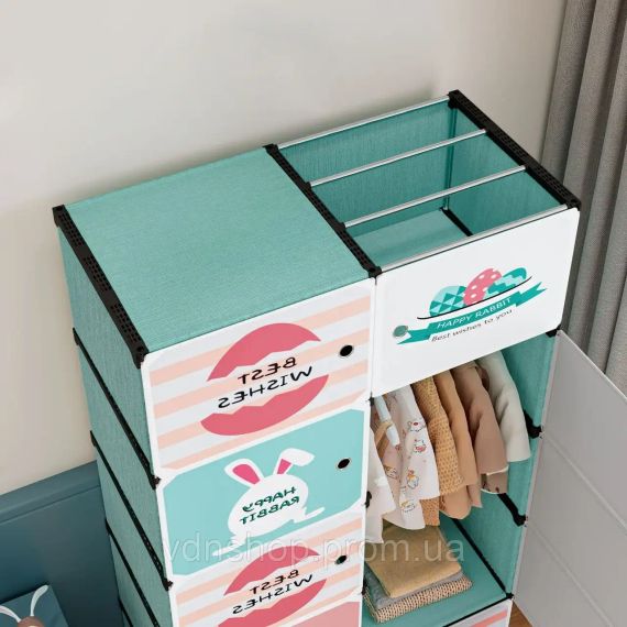 Дитяча шафа міні-компактна-портативна-модульна 4 полиці Closet AND LY-1047 | Зображення 1