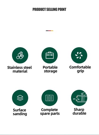 Зеленый маникюрный набор из 9 предметов с кожаным чехлом, из нержавеющей стали | Зображення 3