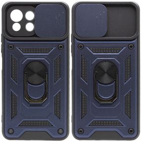 Ударостійкий чохол Camshield Serge Ring для Xiaomi Mi 11 Lite TPU+PC, Шторка на камеру, Синій