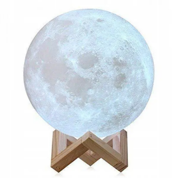 Світильник "Місяць" 3D білий Moon Light Lamp 17 см, кольоровий дитячий світильник у вигляді місяця