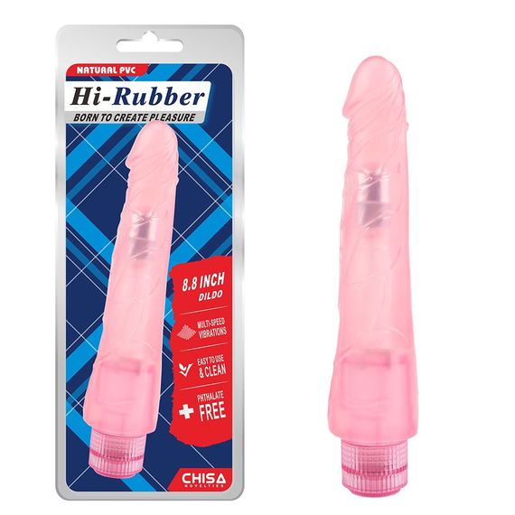Вибратор реалистичный на батарейках Chisa Hi-Rubber, розовый sexstyle | Зображення 1