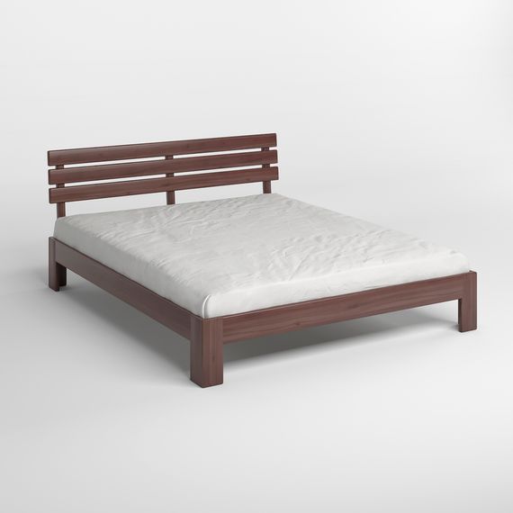 Двоспальне дерев&#039;яне ліжко Mebigrand Новара Горіх темний 180х190 см (MBG-4041) | Зображення 1