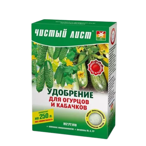 Добриво для огірків та кабачків мінеральне 300гр (кристал) Квітофор Чистий лист