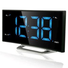 Настольные часы Technoline WT460 Blue LED с радио Black/Silver (DAS301824)