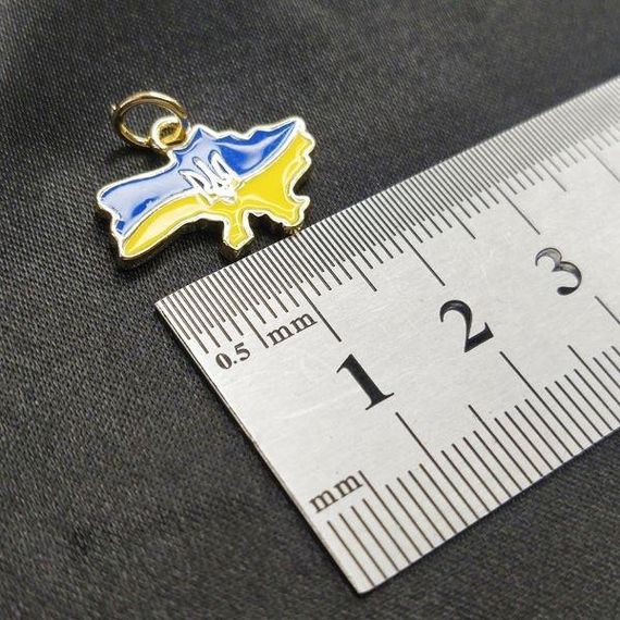 Підвіска "Карта України" 14х20 мм, колір золото (гіппоалергенний сплав) | Зображення 2