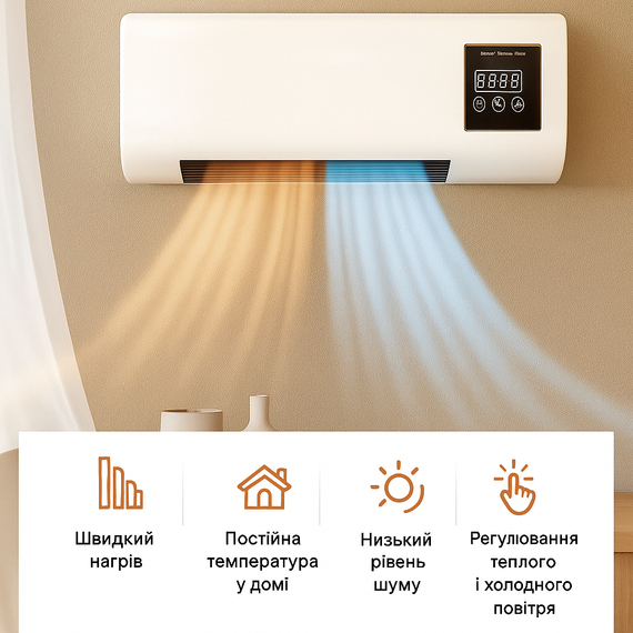 Настінний мобільний кондиціонер Wall Air Cooler 800 Вт, пульт, 3 режими | Зображення 3