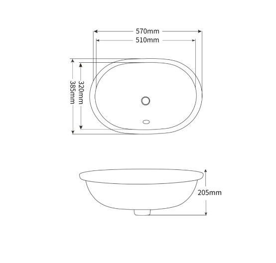 Раковина накладна Mixxus PREMIUM ELLIPSE-1701 з переливом (MP6566) | Зображення 1
