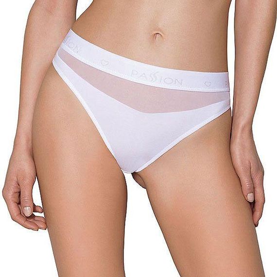 Трусики с прозрачной вставкой Passion PS006 PANTIES L, white sexstyle