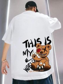 Футболка мужская с принтом повседневная XL Белая