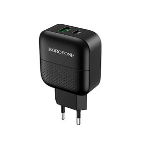 СЗП BOROFONE BA46A,1xUSB-А + 1xUSB-C,18W + QC3.0, Black, Blister