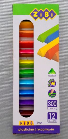 Пластилін ZiBi KIDS Line 12 кольорів, 300 г