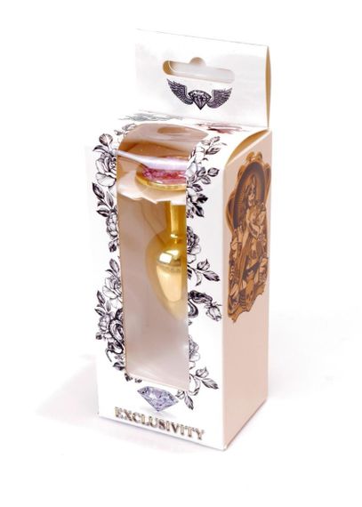 Анальна пробка - Jewellery Gold Plug Light Pink Sex Aura | Зображення 7