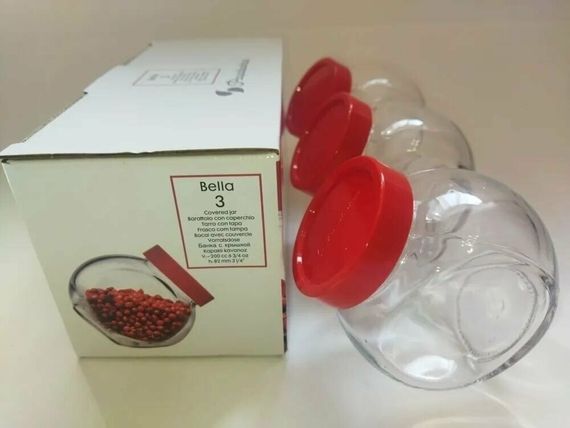 Набор стеклянных банок Pasabahce Bella 80386, 3 шт, для хранения сыпучих продуктов | Зображення 6