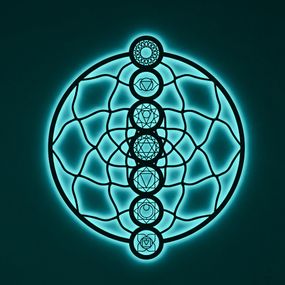 Панно декоративное картина на стену Чакры круглое LED подсветка 16 цветов пульт 800х922 acr-p000253