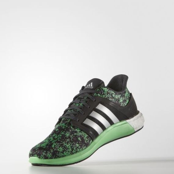 Кроссовки мужские adidas Solar rnr Boost AQ1915 (черные c зеленым, беговые, тканевый верх, бренд адидас) 45⅓ (UK 10.5 / US 11 - стелька 29 см) | Зображення 1