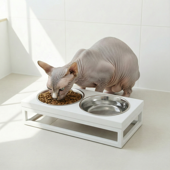 Миски на подставке для маленьких собак и котов Hollky Base XS (2 × 0,25 л) BXS-28145-WHWH | Зображення 2